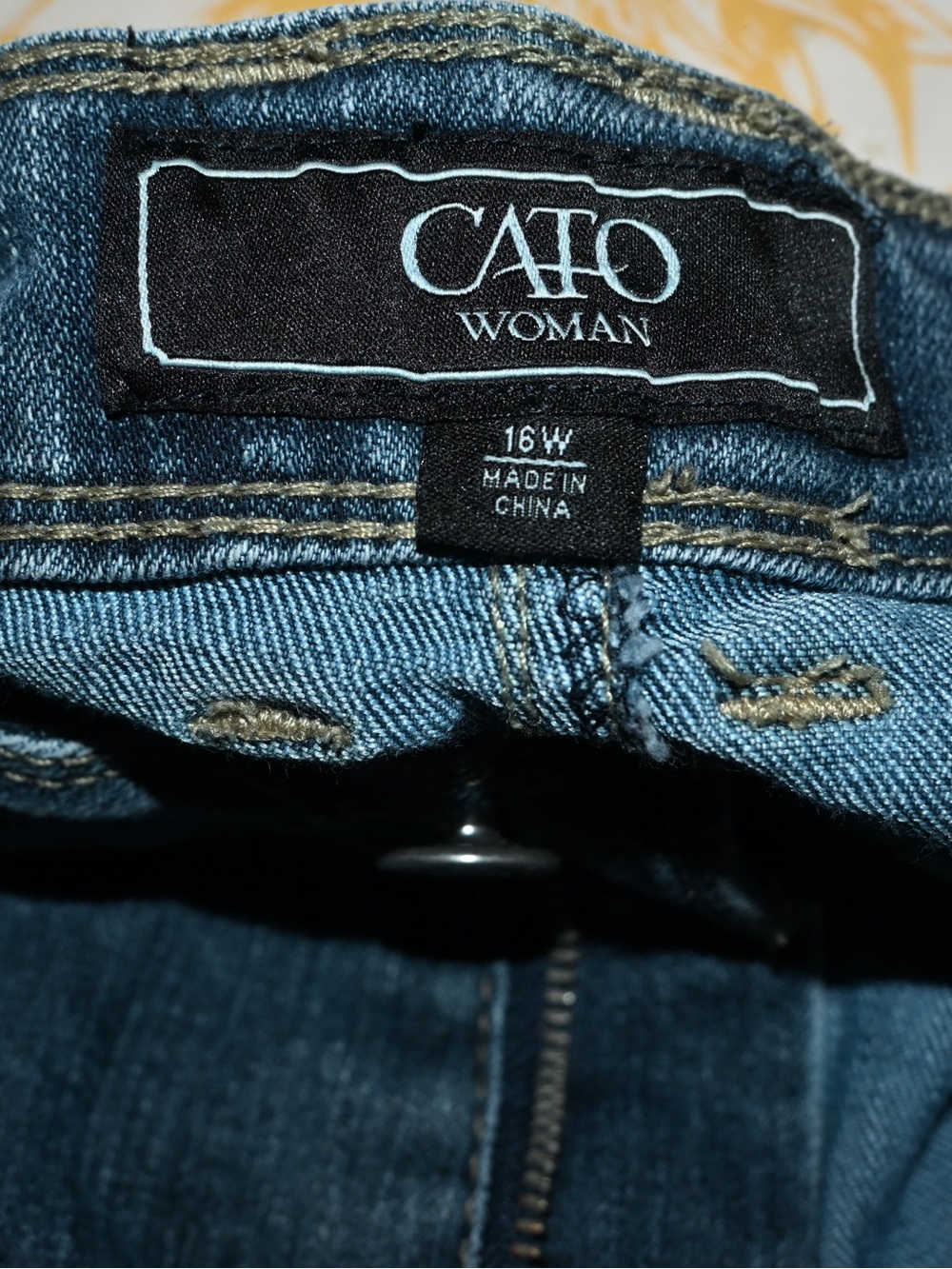 Cato Woman Medium Blue Denim Jeans with Contrast Stitching